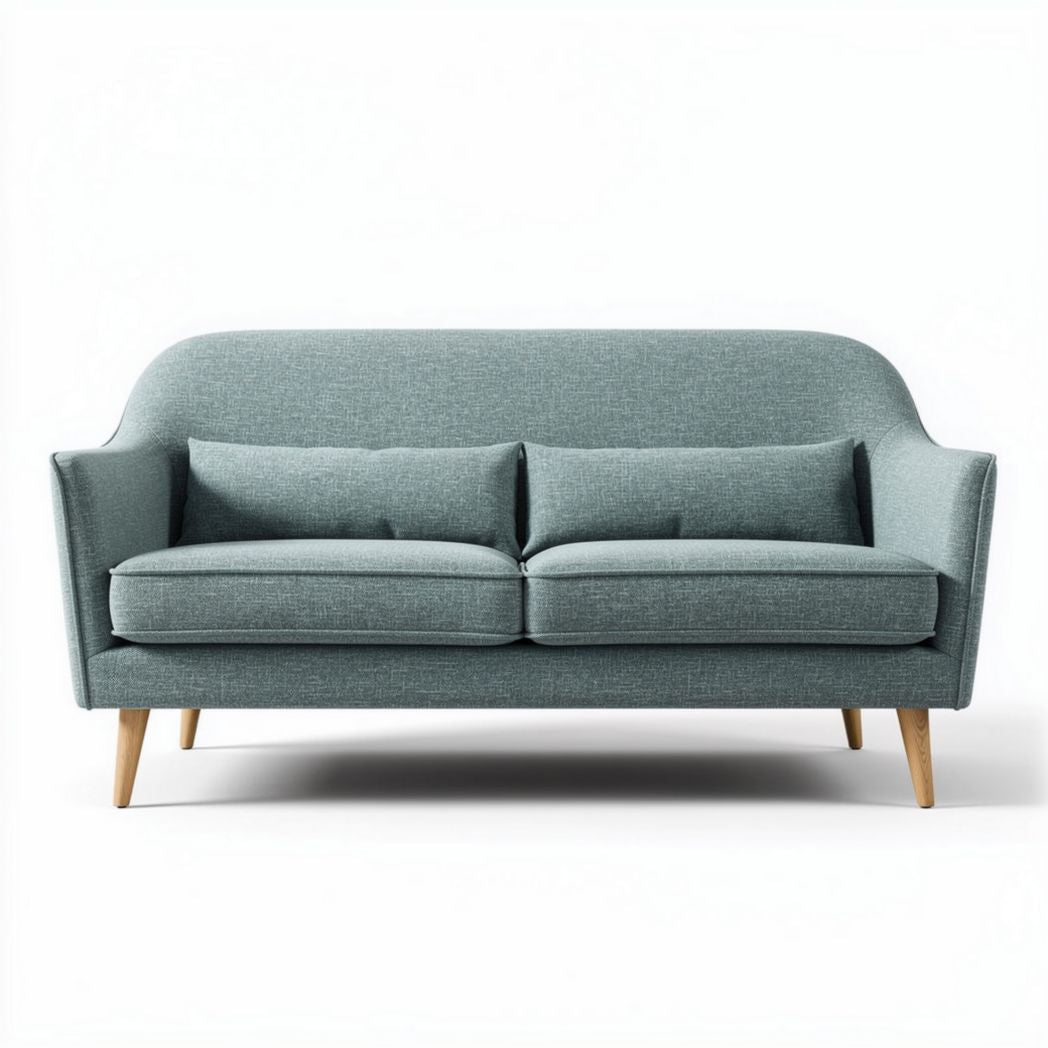 Divano moderno in tessuto azzurro 175 x 85 x 80cm con cuscini inclusi