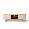 Mobiletto soggiorno in legno con ante scorrevoli beige 150 x 40 x 50cm