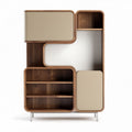 Mobile contenitore in legno con elementi in tessuto 150 x 80 x 200cm