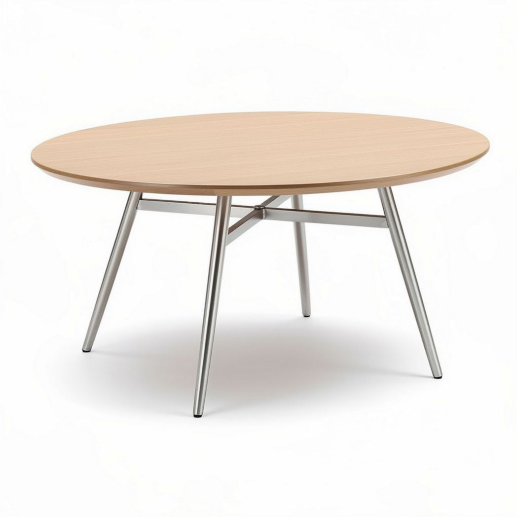Tavolo rotondo in legno con gambe in metallo dimensioni 100 x 100 x 75cm