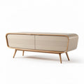Mobiletto in legno con finitura beige e piedi in metallo 120 x 40 x 50cm