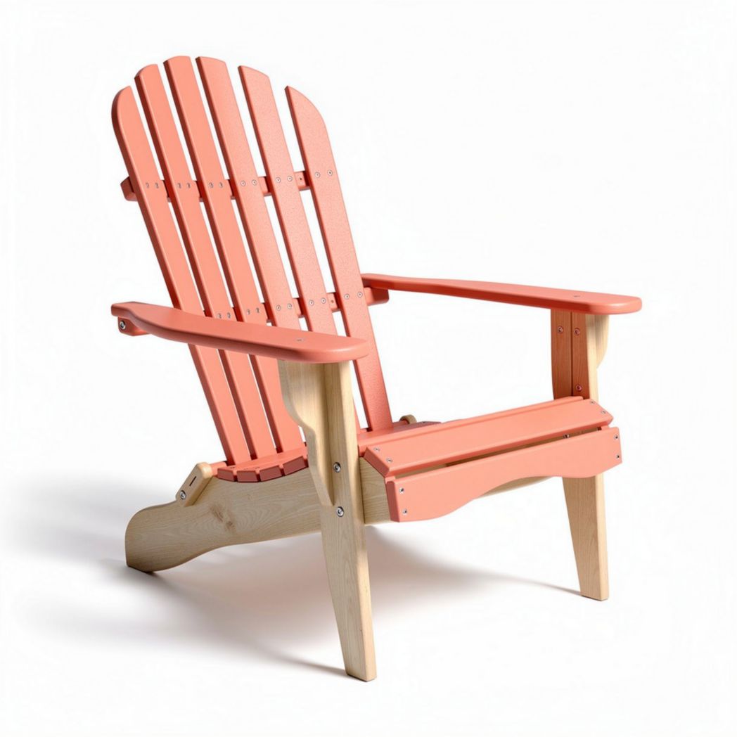 Sedia Adirondack in legno di abete color corallo dimensioni 75 x 70 x 90cm